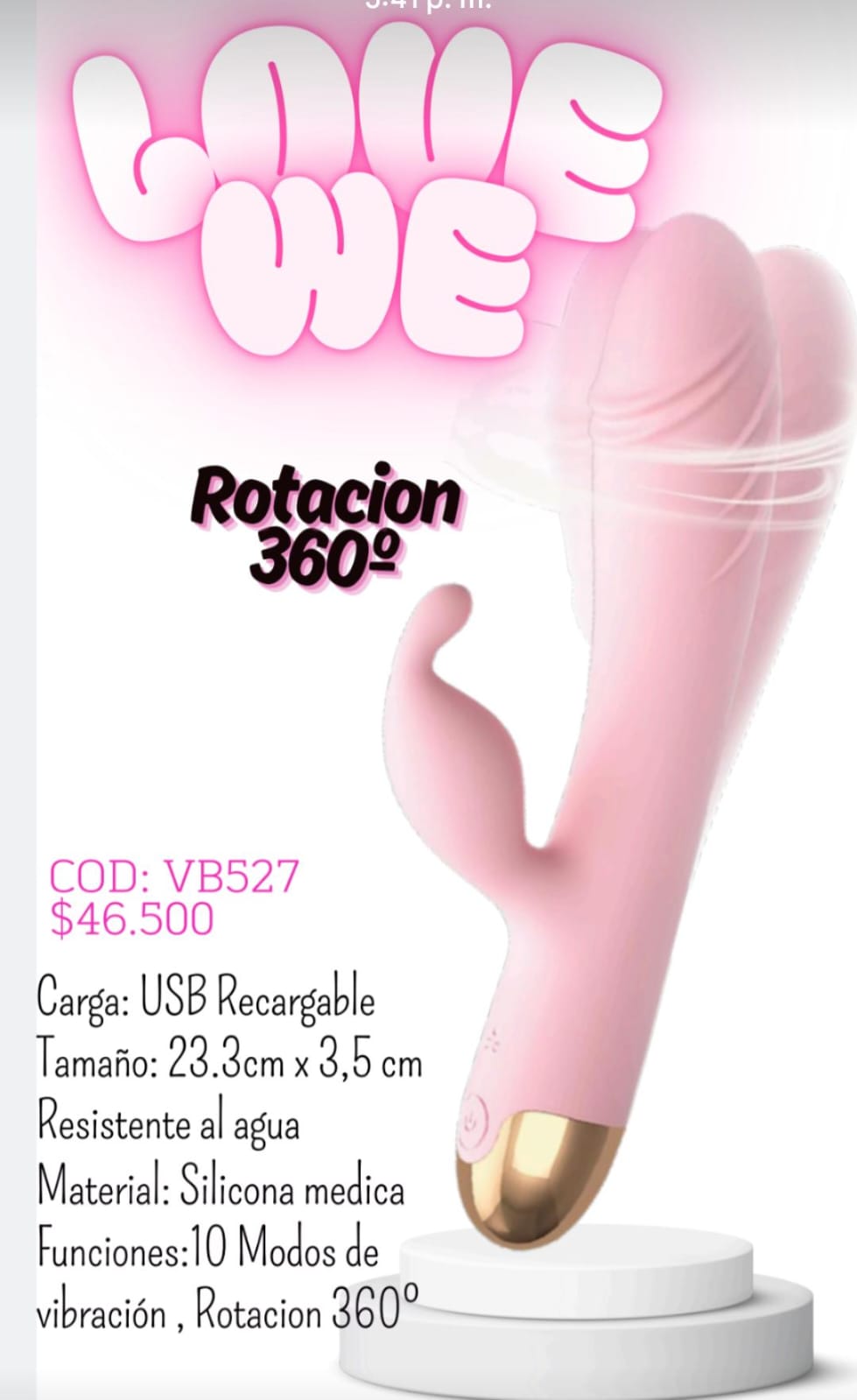 Vibrador doble estimulacion giratorio
